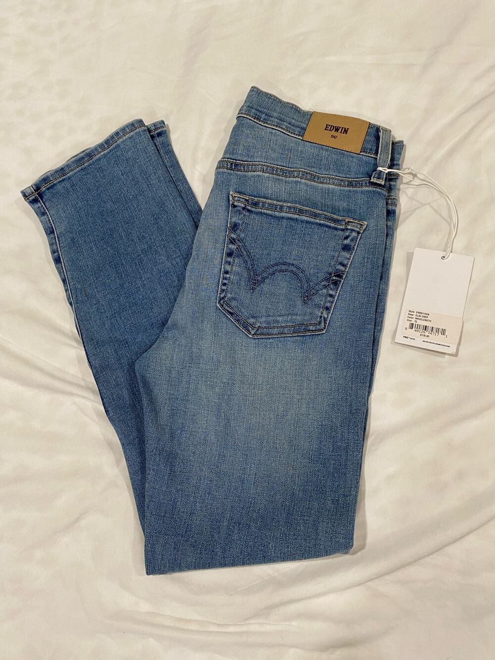 NWT Edwin Elin Crop Wavelength Straight Leg Denim Jean Size 25